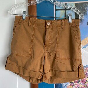NEW Social Standard by Sanctuary Cuffed Camel Khaki Shorts Size 25
